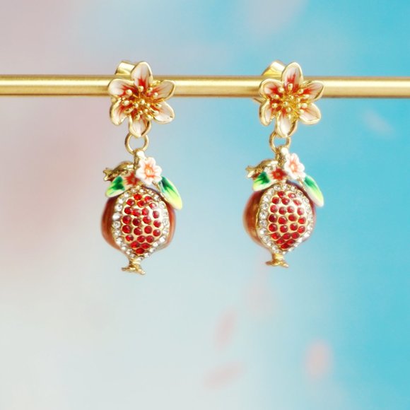 Bill skinner fruit earrings pomegranate earrings - Picture 2 of 7